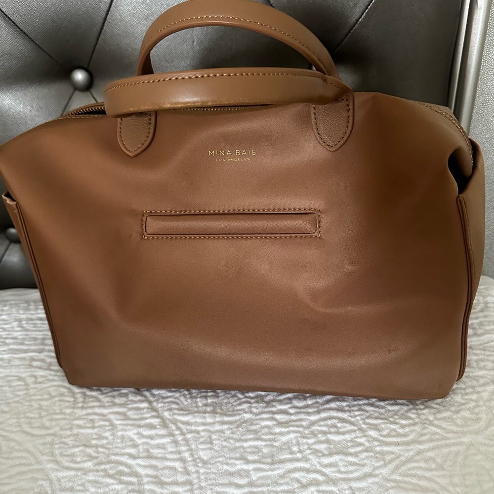 Mina Baie Brown nylon Tote Bag Mini size